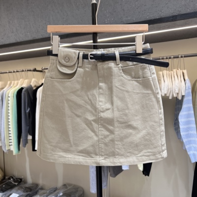 2026春季新款时尚百搭显瘦高腰A字半身裙女设计感小众短裙3628