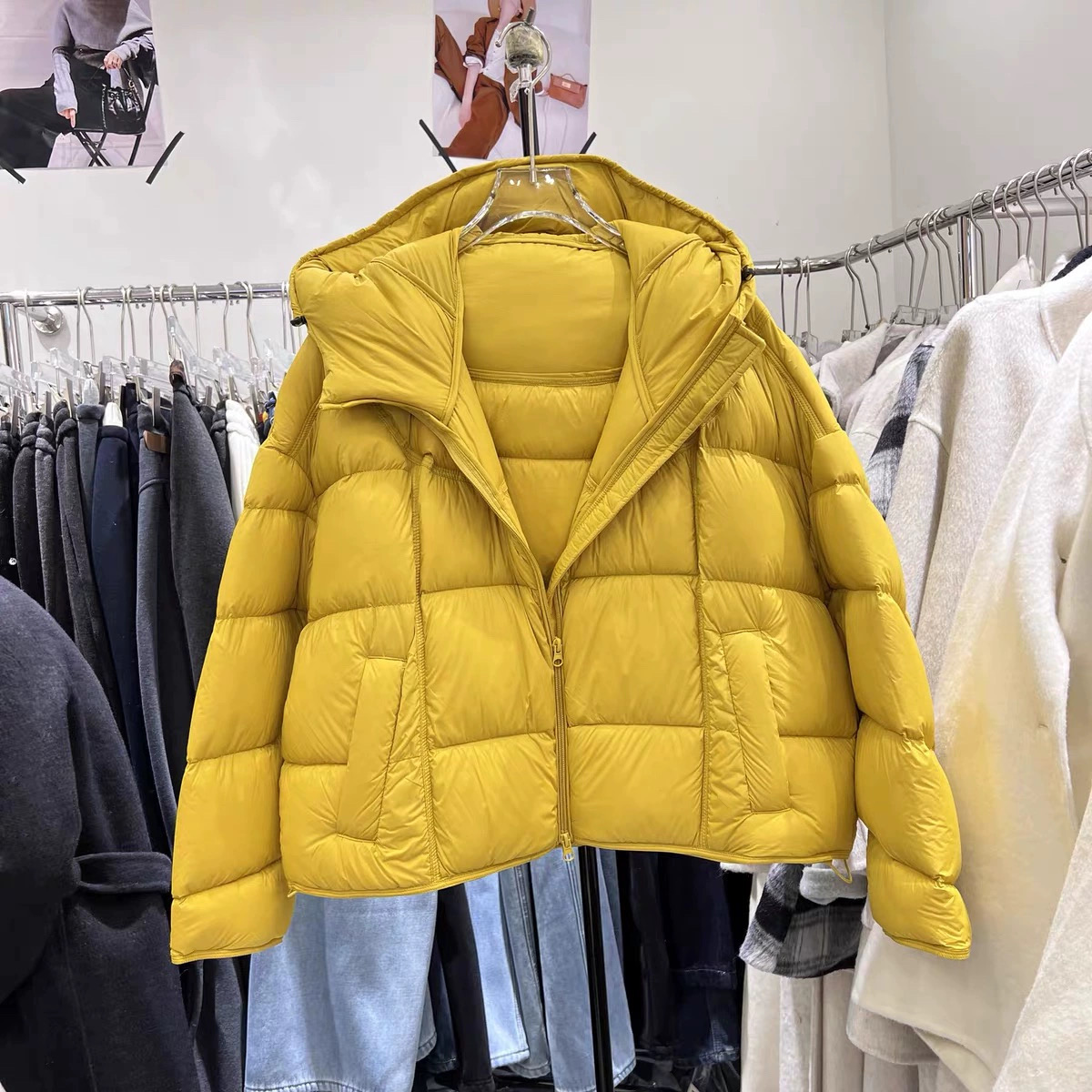 【浪漫前奏】90白鸭绒外套欧货2025冬新款韩版泡芙软糯羽绒服女潮