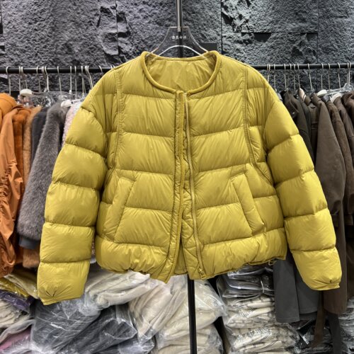圆领厚款羽绒服女短款2026冬季新品90白鸭绒韩版宽松外套面包服潮