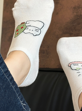少女可爱小狗袜子春秋新款百搭卡通日系卷边舒适隐形不掉跟船袜