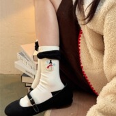 氛围感雪人袜 原创可爱袜子女中筒袜纯棉长袜ins潮卡通韩国创意