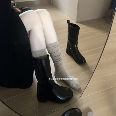 夏薄款女jk美拉德堆堆小腿袜