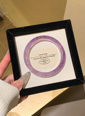 粉水晶手镯纯天然紫水晶手镯紫罗兰玉手镯小众女款玉镯子翡翠礼物