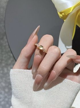 日进斗金戒指天然水晶女款时尚百搭饰品招财转运珠戒指尾戒合集