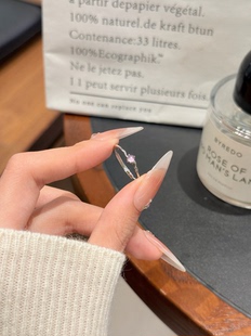 「翡月·紫水版」翡月戒指天然危料紫水翡翠细戒尾戒她屿Lumi