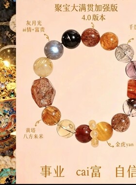 手链 【普陀山国营】伊能静同款 聚宝黑金多宝通透（多样性发货
