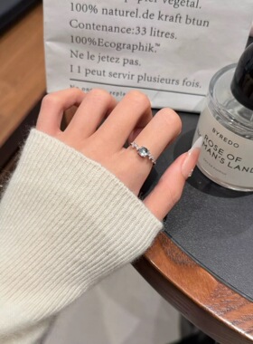 925银轮回七次的恶役千金同款周边戒指日韩蓝水戒指环女礼物