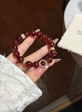 天然高品石榴石手链原创设计转运手串女款母亲节生日本命年礼物