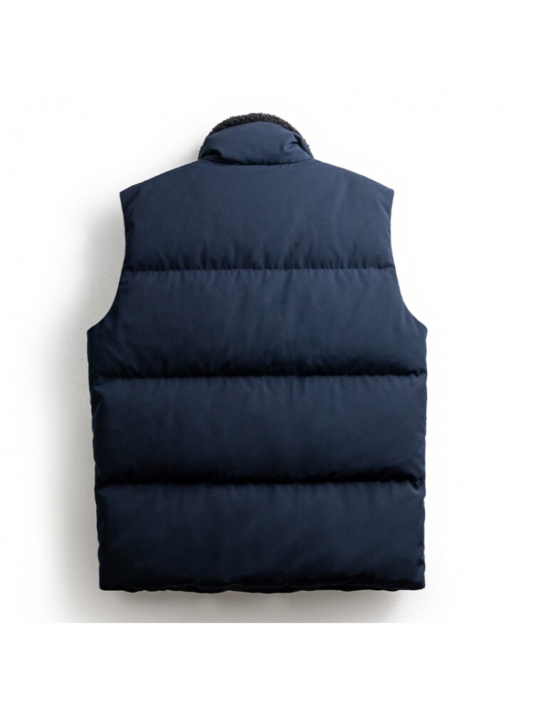 중년 및 노인 남성을 위한 아빠의 겨울 의류 3중 방폭 다운 조끼 노인 및 할아버지 겨울을 위한 두꺼운 따뜻한 스탠드 칼라 느슨한 양복 조끼