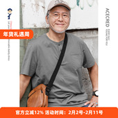 爸爸夏装 中老年宽松老人衣服有口袋爷爷装 短袖 t恤男纯棉中年男装