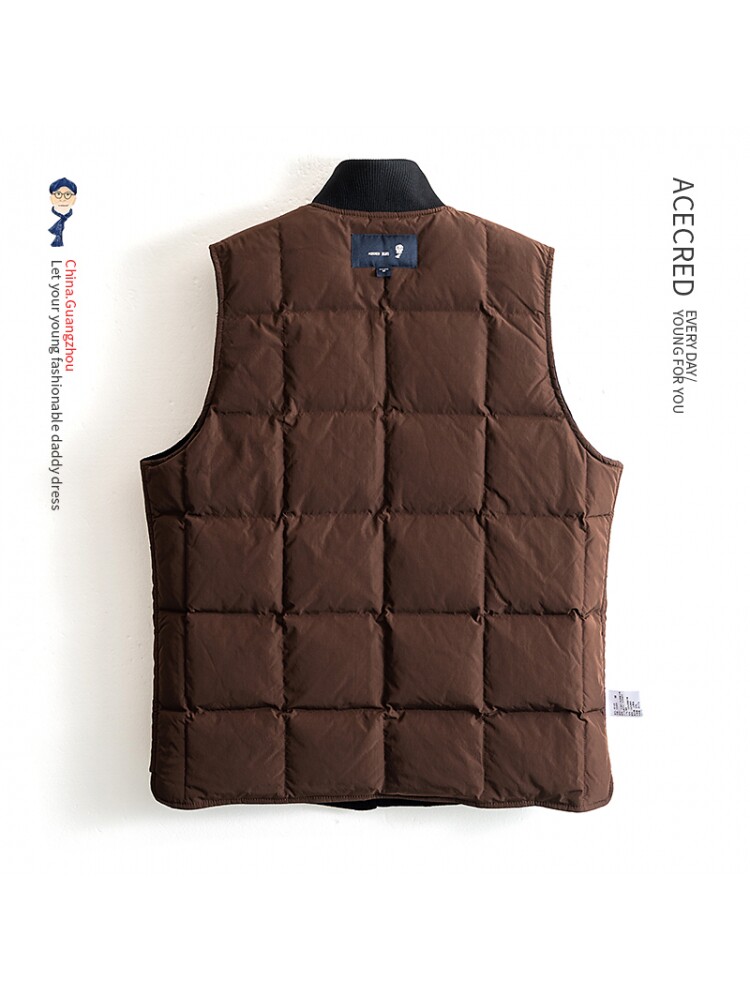 아빠의 겨울 다운 조끼 남성용 느슨한 따뜻한 조끼 중년 및 노인 가을 겨울 노인 및 할아버지를위한 의류