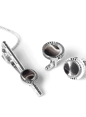 UGO意大利猫眼石镀铂金袖扣男士时尚轻奢定制法式衬衫袖口扣高级