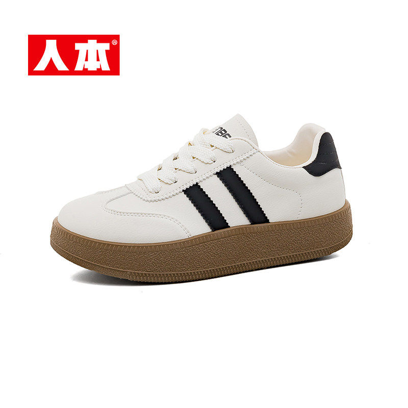 人本2026春秋季新款女式休闲运动鞋学生百搭平底休闲鞋板鞋93596