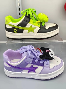 人本女童板鞋春季新款儿童透气休闲运动鞋百搭男童软底单鞋62093M