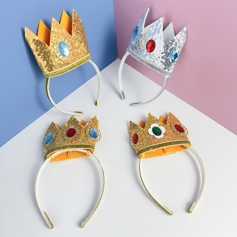 万圣节儿童皇冠发箍头饰COS国王套装国王头箍发饰发箍生日派对