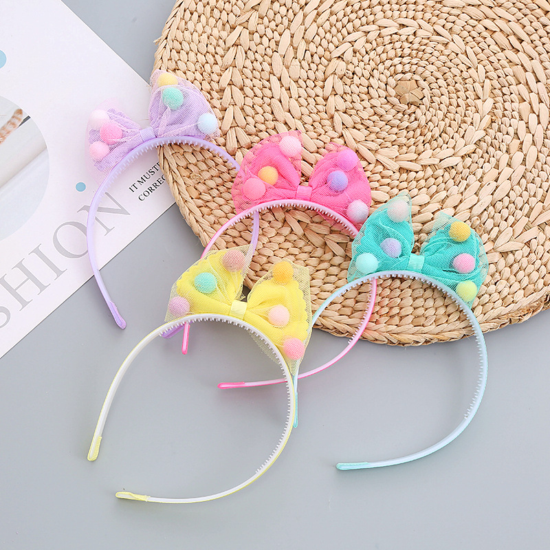 儿童韩版公主唯美网纱蝴蝶结头箍带齿头扣女孩头饰发箍女孩发饰