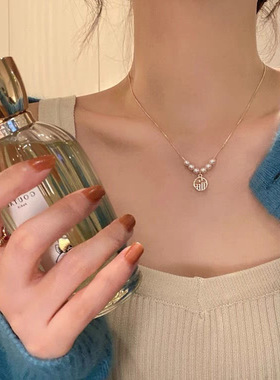 纳福珍珠项链女ins小众设计轻奢高级感锁骨链2022年新闺蜜颈链女