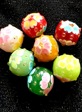 汪氏琉璃金点樱花琉璃珠DIY饰品