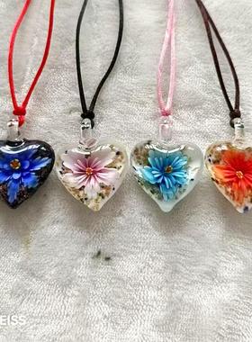 挂绳女款海棠花复古原创镶嵌项链