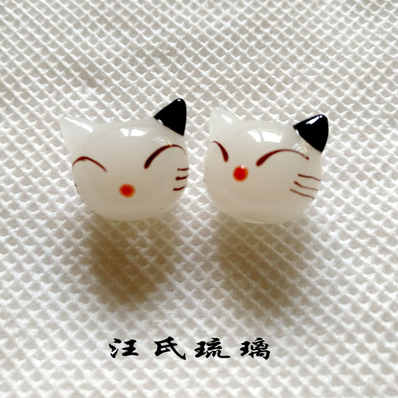 日式笑脸猫项链手串琉璃珠满包邮图片