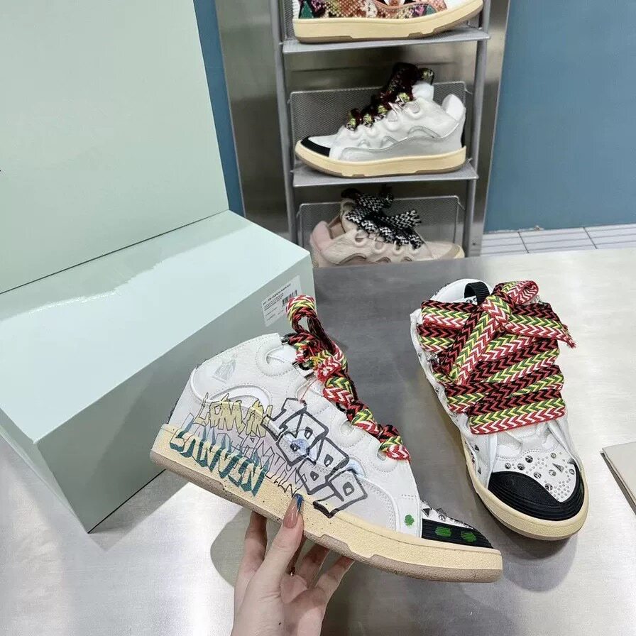 thumbnail for Spring 2026 trendy brand bread shoes round toe thick sole lace-up daddy men's and women's casual sports skateboarding shoes