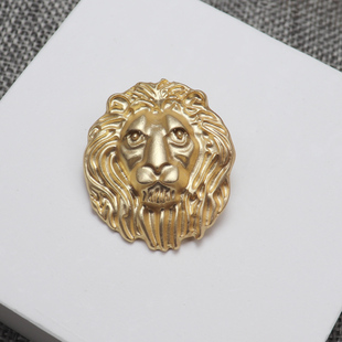 复古哑光立体狮子头个性动物胸针领针徽章老虎头男士西服礼服配饰