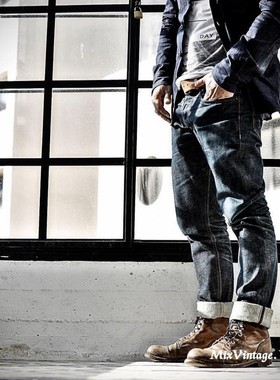 美国正品Tellason Elgin16.5oz修身小脚牛仔裤大T单宁赤耳原牛LVC