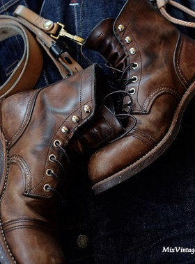 美国正品红翼8111伞兵靴redwing8084工装靴8083复古机车靴8015