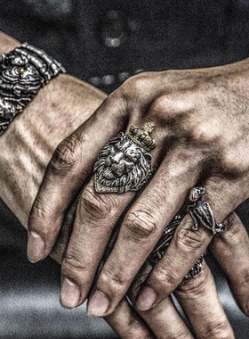 伏尔甘925银狮子王戒指vulcan