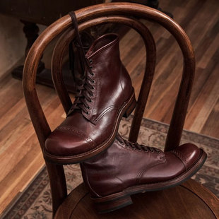 美国正品julian元年寻根之旅木盒Madison猪脸限量工装靴男士短靴