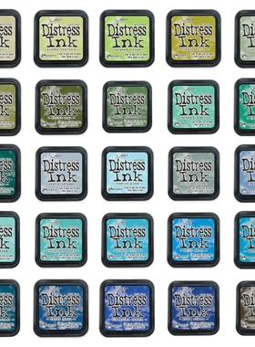 ranger印台ink水性印台颜料印台手帐上色颜料tim holtz 蓝绿色系