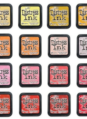 ranger印台ink水性印台颜料印台手帐上色颜料tim holtz 红黄色系