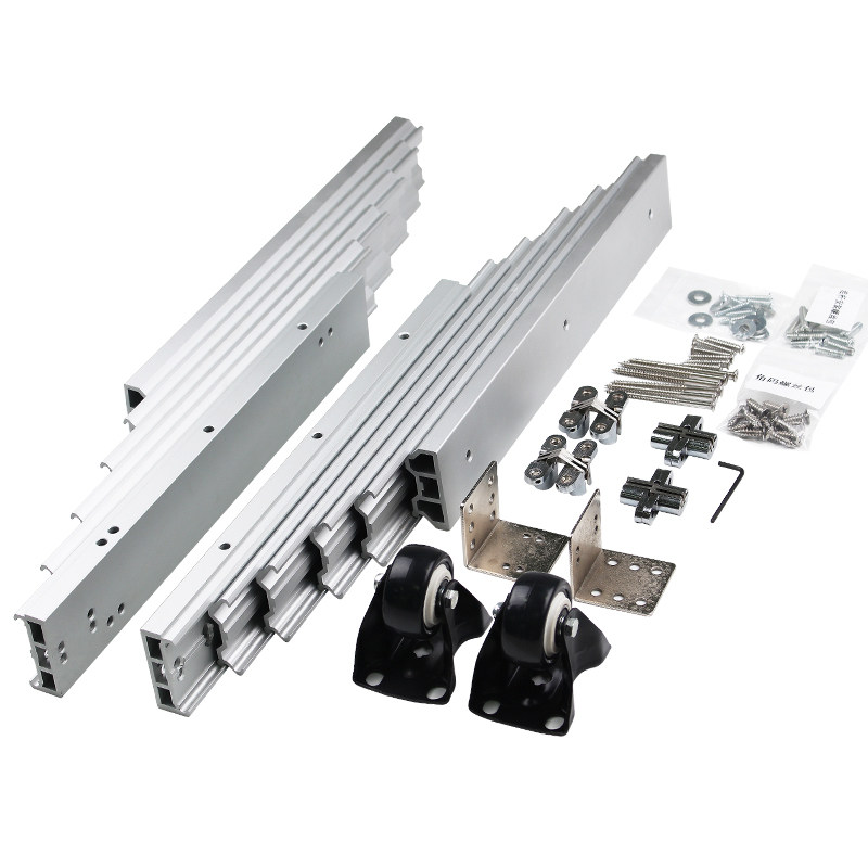 橱柜餐桌滑轨折叠导轨多节平推伸缩隐藏书桌吧台轨道厨房伸缩餐台