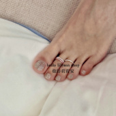 不硌脚可穿鞋 hello原创s925纯银珠珠弹力脚趾戒指瑜伽趾环ins博主