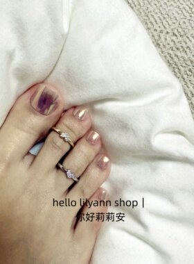 爱心开口脚戒18k镀金心形可调节