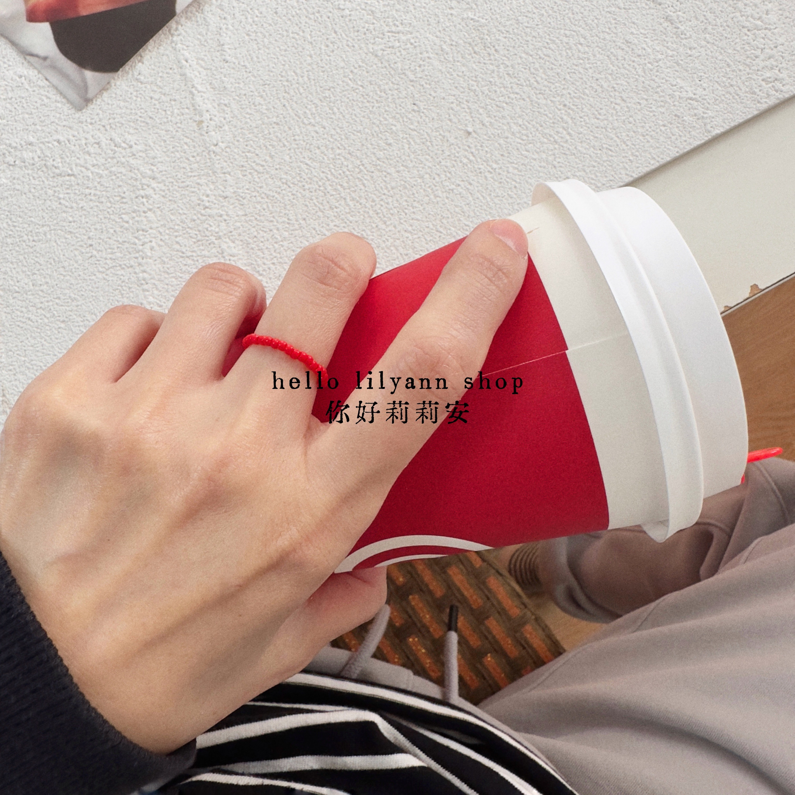 本命年超细款红色好运弹力戒指