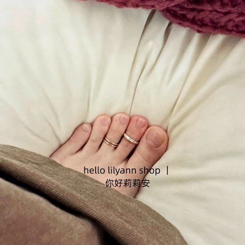 镀金满钻双层开口脚戒指尾戒ins