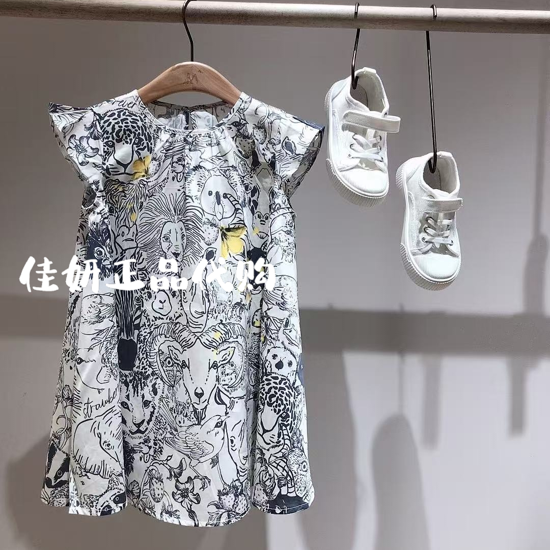 Mitti童装专柜正品25年夏款女童圆领印花小飞袖连衣裙MW53018219