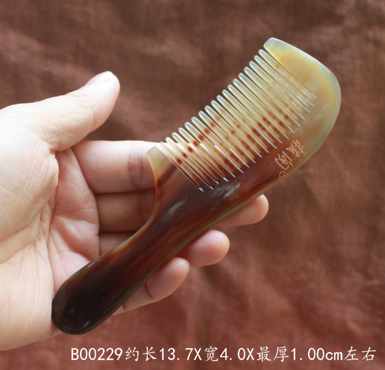 梳阁手工天然白牛角梳子b002随身包包梳男女生按摩头疗梳一物一图