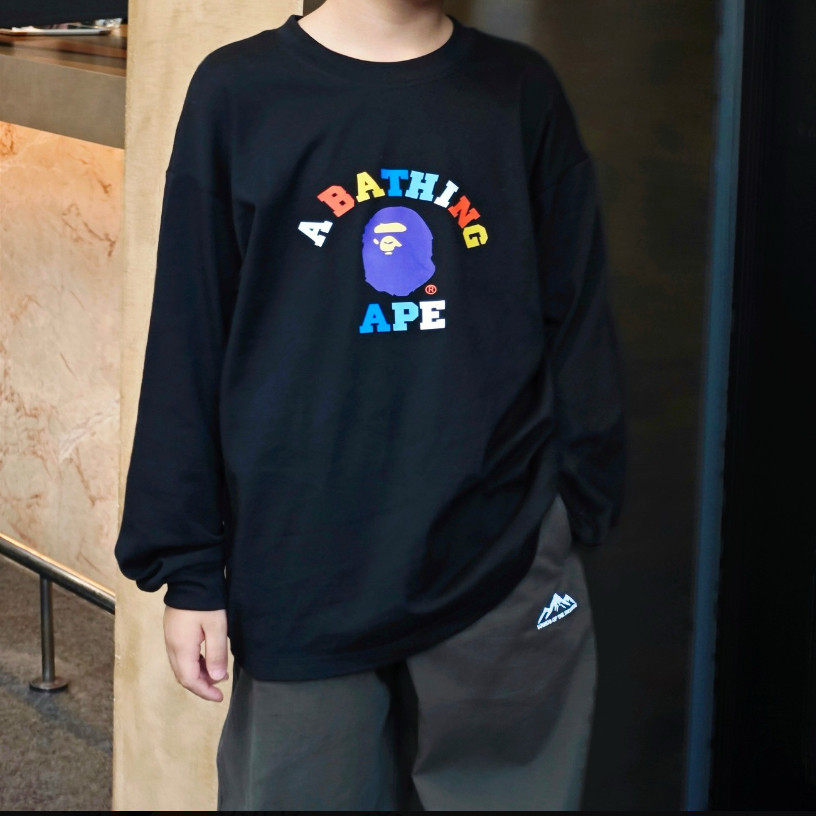 日系潮牌童装秋季儿童长袖T恤男童女童休闲上衣中大童纯棉打底衫