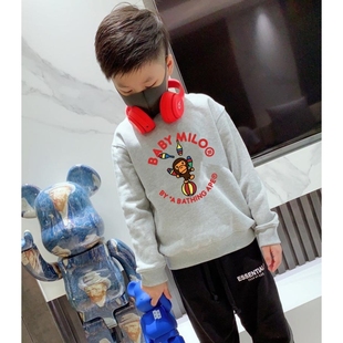 日系潮童装秋冬卡通长袖T恤动物马戏团杂技印花男女童加绒卫衣