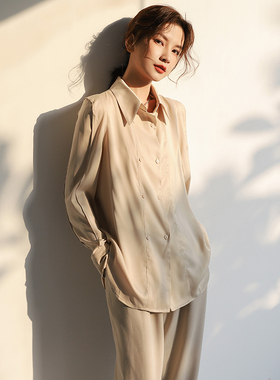 高端衬衫女小个子设计感小众轻熟港风春季2026款垂感抗皱宽松百搭