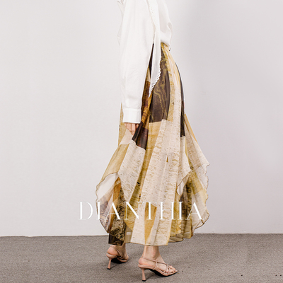 度假风纱裙半身裙艺术设计感长裙