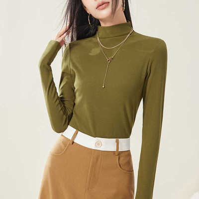 羊毛亲肤软长袖T恤简约内搭百搭