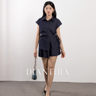 DianThia短裤套装女时尚洋气时髦夏季爆款高级感设计不规则两件套