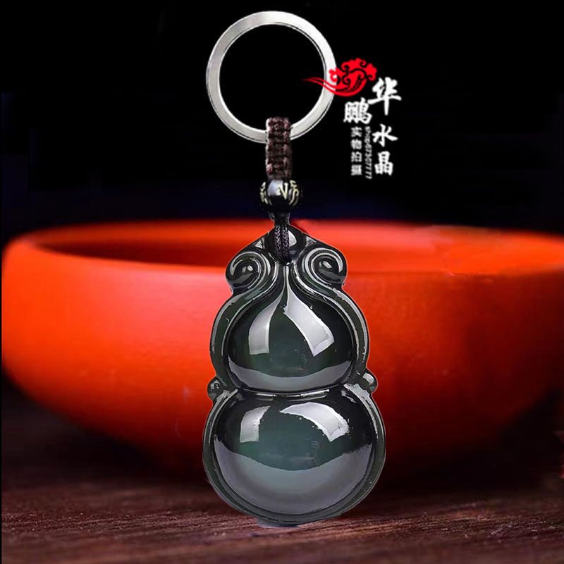 彩虹眼黑曜石葫芦吊坠