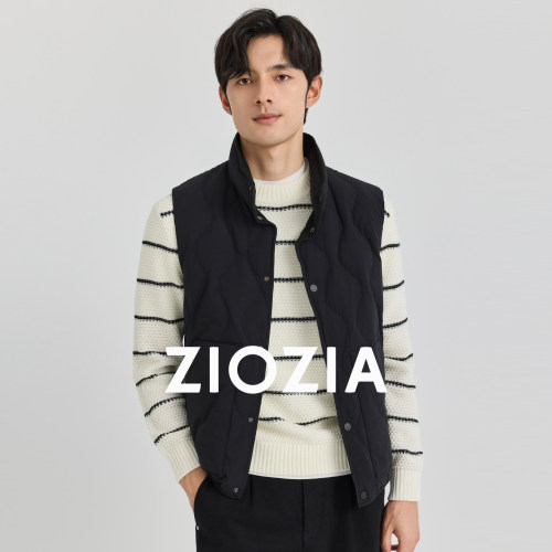 【易打理】ZIOZIA男装25冬简约防风立领羽绒马甲外套TVPE4216