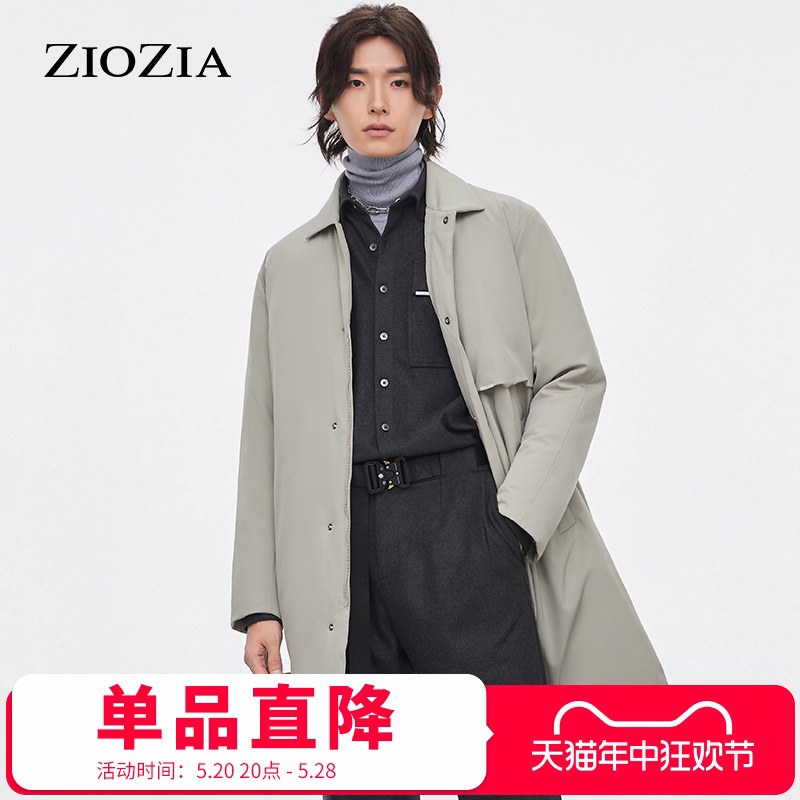 ZIOZIA秋冬韩版青年时尚休闲中长款羽绒服外套男士ZFP14901M