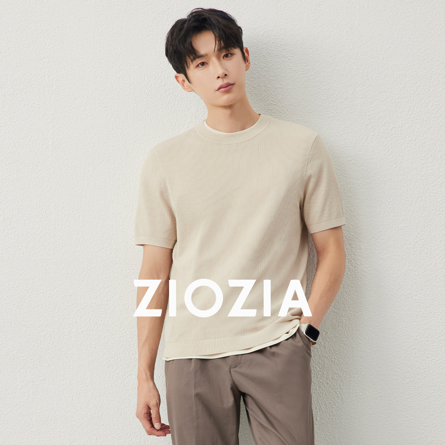【5A抗菌】ZIOZIA男装25春夏针织圆领T恤短袖上衣ZEBE2232Z