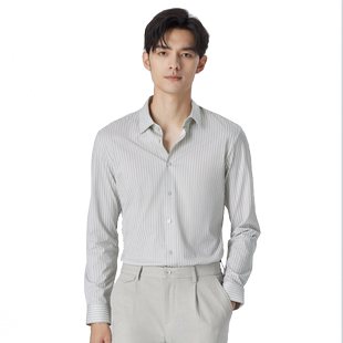 【舒适】ZIOZIA男装修身条纹衬衫透气上衣ZWDD1174W